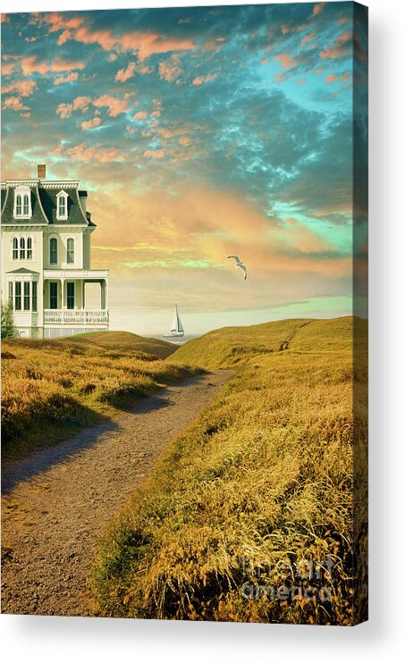 House Acrylic Print featuring the photograph Elegant House by the Sea by Jill Battaglia