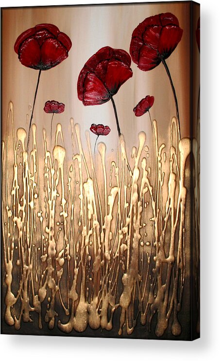 Poppies Acrylic Print featuring the painting Elixir of Flowers by Amanda Dagg