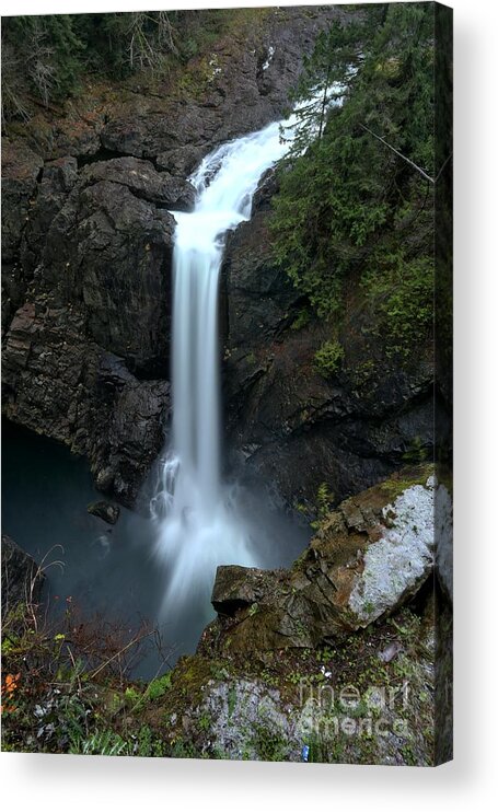 Elk Falls Acrylic Print featuring the photograph Elk Falls Canyon Waterfall by Adam Jewell