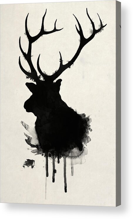 Elk Acrylic Print featuring the drawing Elk by Nicklas Gustafsson
