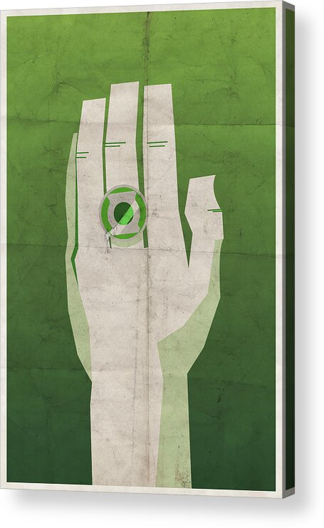 Green Lantern Acrylic Print featuring the digital art Emerald Knight by Michael Myers
