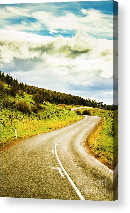 Road Acrylic Print featuring the photograph Empty asphalt road in countryside by Jorgo Photography