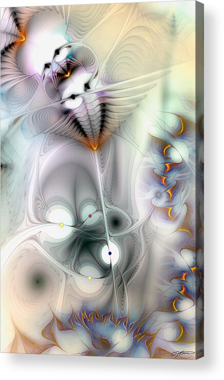 Abstract Acrylic Print featuring the digital art Escaping the Fires of Consequence by Casey Kotas