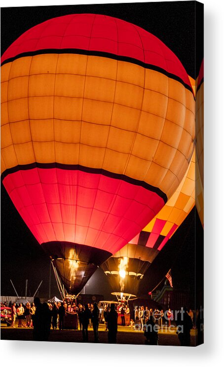 Hot-air Acrylic Print featuring the photograph Evening Glow Red And Yellow by Kirt Tisdale