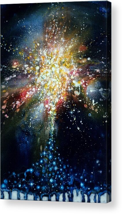 Angel Acrylic Print featuring the painting Exposition Stellar Christi by Lee Pantas
