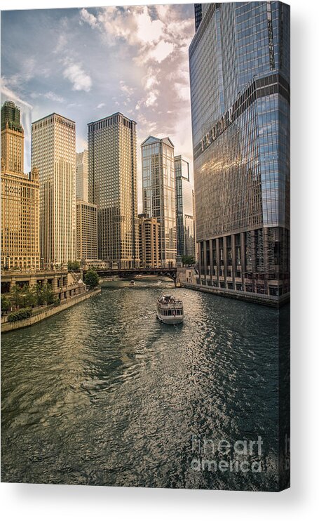 Chicago River Acrylic Print featuring the photograph Farewell to summer in Chicago by Linda Matlow