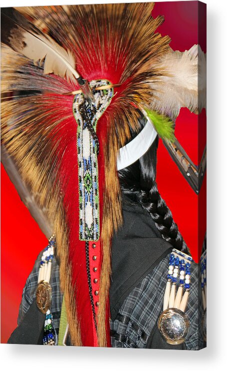 Native Americans Acrylic Print featuring the photograph Favored Feathers by Audrey Robillard