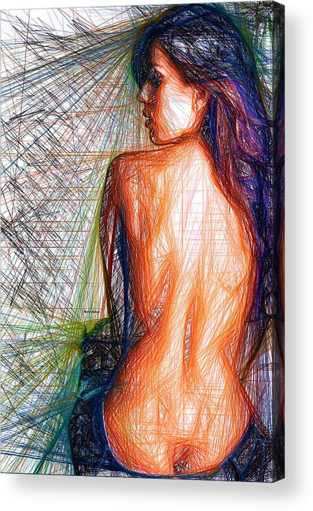 Rafael Salazar Acrylic Print featuring the digital art Female Figure by Rafael Salazar