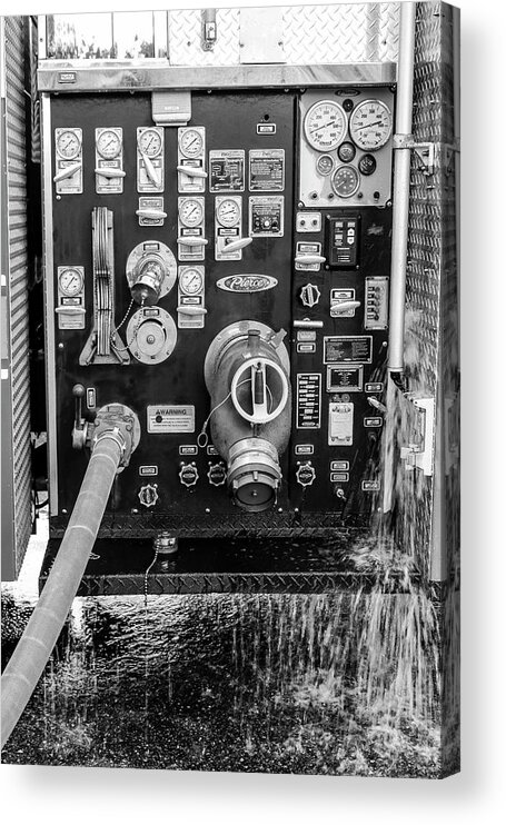 Fire Truck Acrylic Print featuring the photograph Fire Engine Pump Panel by Robert Wilder Jr