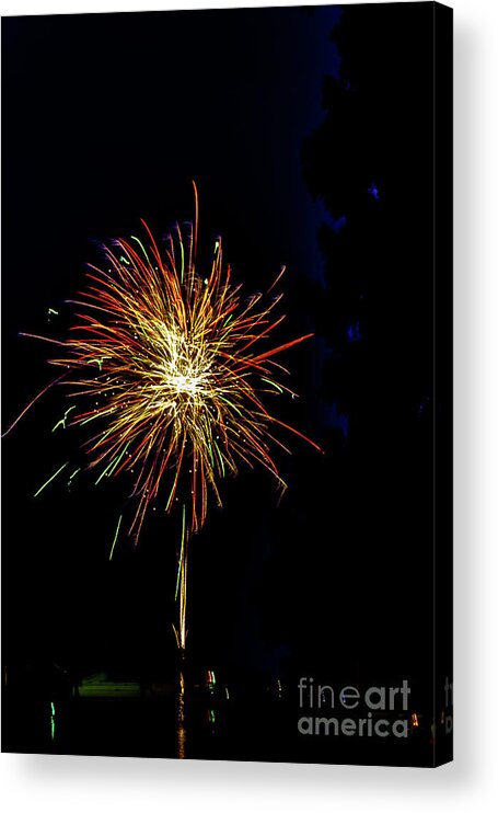 Night Acrylic Print featuring the photograph Fireworks by William Norton