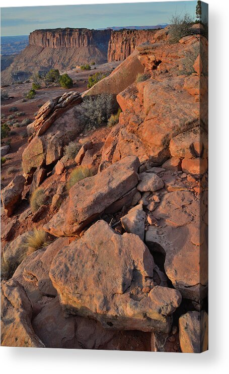 Canyonlands National Park Acrylic Print featuring the photograph First Light on Grandview Point in Canyonlands National Park by Ray Mathis