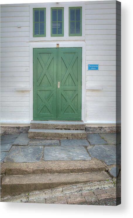Door Acrylic Print featuring the photograph First Steps To Learning 0686 by Kristina Rinell