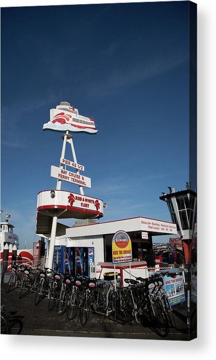 Sign Acrylic Print featuring the photograph Fisherman's Wharf Bike Rental by David Smith