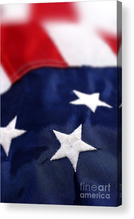 Us Usa Flag Old Glory Colors Red White Blue Acrylic Print featuring the photograph Flag 0108 by Ken DePue