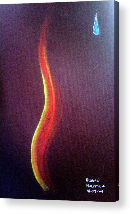 Ahonu Acrylic Print featuring the painting Flame of RA by AHONU Aingeal Rose