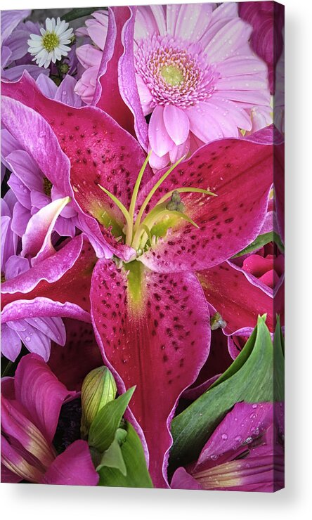 Lily Acrylic Print featuring the photograph Flaming Tiger lily by Dave Mills