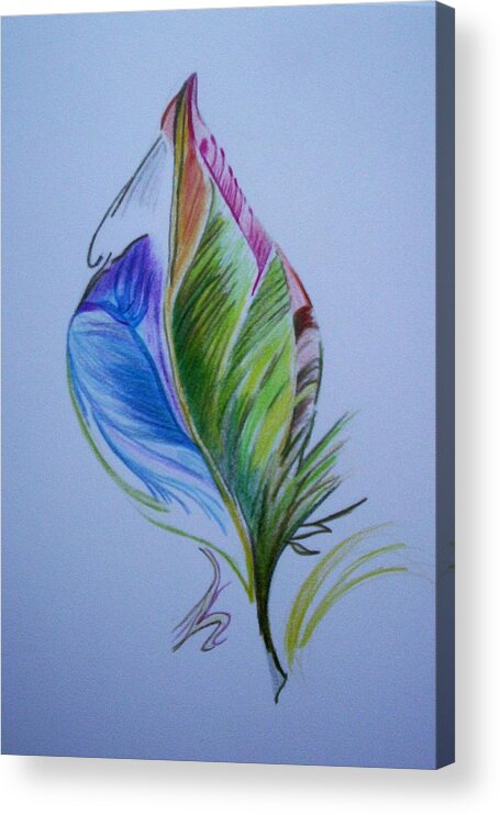 Abstract Acrylic Print featuring the drawing For Starters by Suzanne Udell Levinger