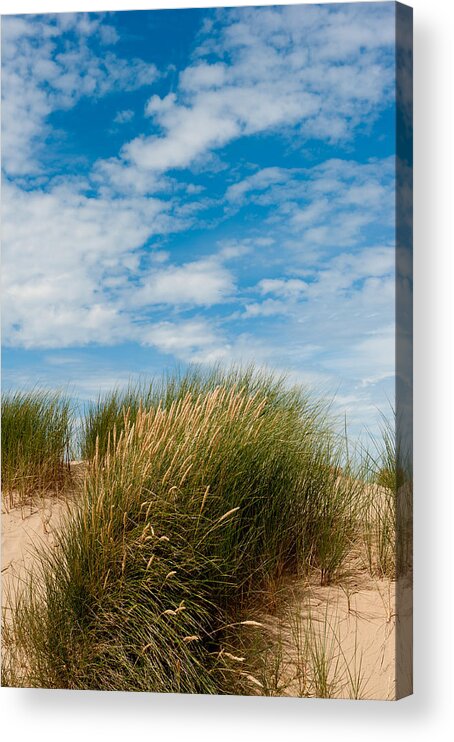 Beach Acrylic Print featuring the photograph Formby Sand Dunes and Sky by Helen Jackson