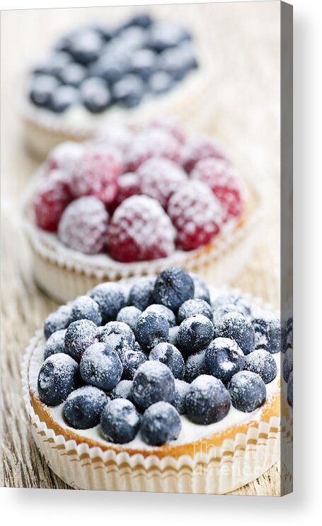 Fruit Acrylic Print featuring the photograph Fresh berry tarts by Elena Elisseeva