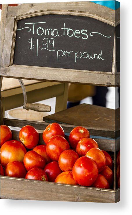 Baskets Acrylic Print featuring the photograph Fresh the Garden Tomatoes by Teri Virbickis