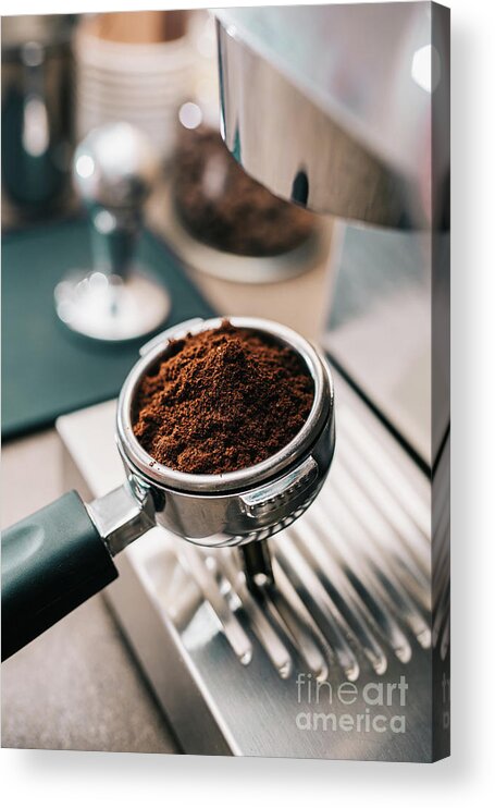 Fresh Acrylic Print featuring the photograph Freshly ground coffee by Viktor Pravdica