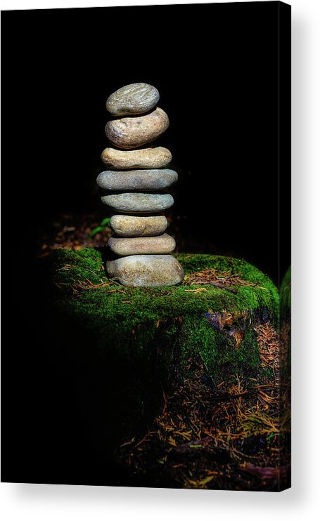 Zen Stones Acrylic Print featuring the photograph From The Shadows by Marco Oliveira
