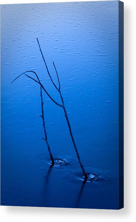 Abstract Acrylic Print featuring the photograph Frozen in Blue by Monte Stevens