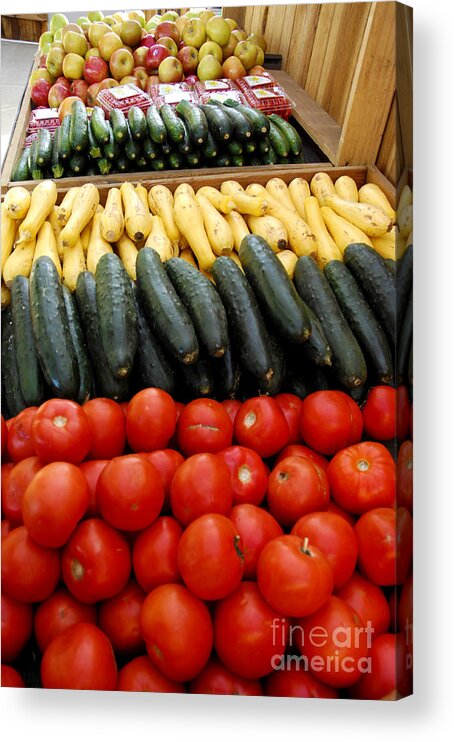 Zucchini Acrylic Print featuring the photograph Fruits and vegetables on display 1 by Micah May