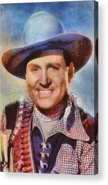 Classic Acrylic Print featuring the painting Gene Autry, Vintage Hollywood Western Legend by Esoterica Art Agency