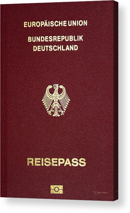 “passports” Collection Serge Averbukh Acrylic Print featuring the digital art German Passport Cover by Serge Averbukh