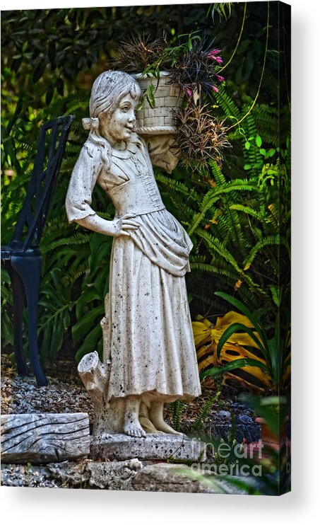 Sintra Acrylic Print featuring the photograph Girl in the Garden - Sintra by Mary Machare