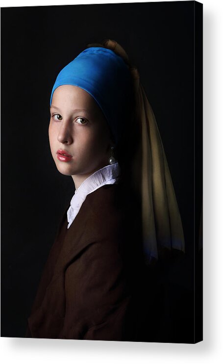 Portrait Acrylic Print featuring the photograph Girl With A Pearl Earring by Victoria Ivanova