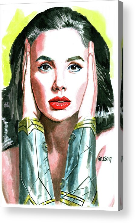 Wonder Woman Acrylic Print featuring the painting Godot by Ken Meyer jr