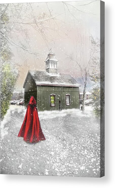 Winter Landscape Acrylic Print featuring the photograph Going Home for Christmas by Mary Timman