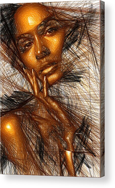 Rafael Salazar Acrylic Print featuring the digital art Gold Fingers by Rafael Salazar