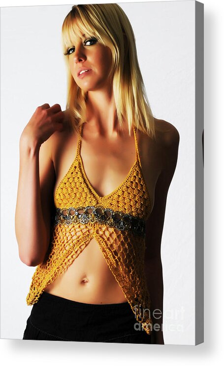 Artistic Photographs Acrylic Print featuring the photograph Golden crochet by Robert WK Clark