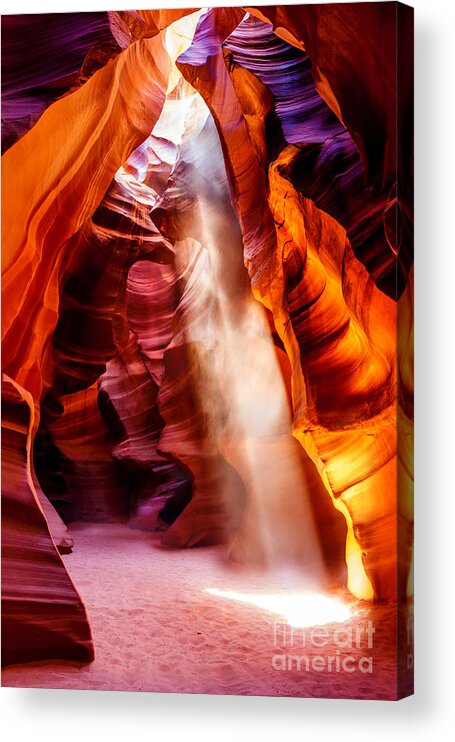 Antelope Canyon Acrylic Print featuring the photograph Golden Pillars by Az Jackson