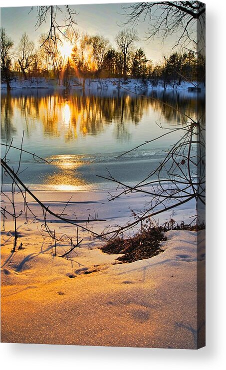 Snow Acrylic Print featuring the photograph Golden snow by Robert Pearson