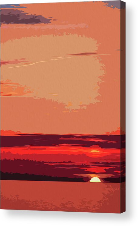 Beachscape Acrylic Print featuring the painting Goodmorning World by AM FineArtPrints