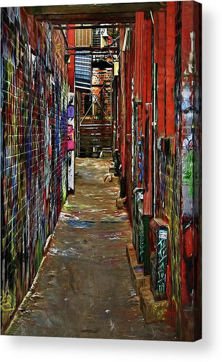 Doodle Acrylic Print featuring the photograph Graffiti Alley by Pat Cook