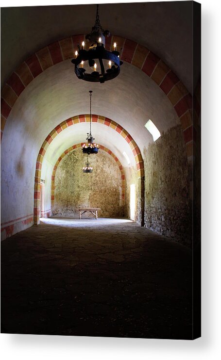 Granary Acrylic Print featuring the photograph Granary - Mission San Jose' by Beth Vincent