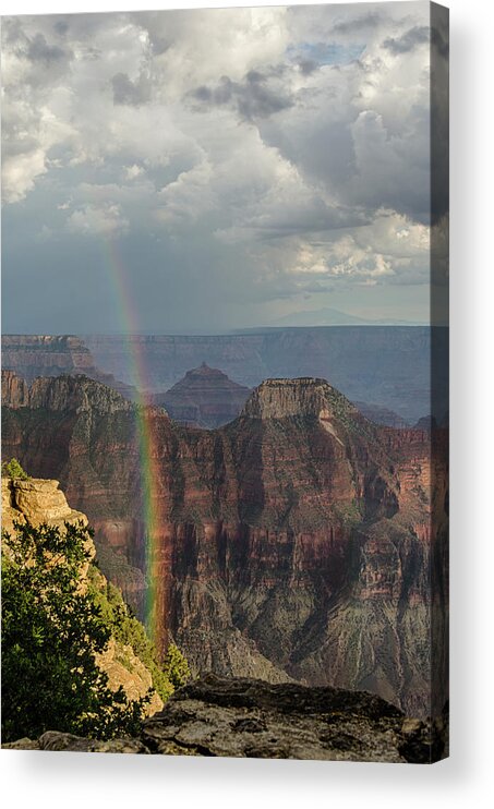 Rainbow Acrylic Print featuring the photograph Grand Canyon rainbow by Gaelyn Olmsted