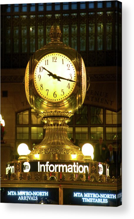 New York Acrylic Print featuring the photograph Grand Central Information Kiosk by Mark Andrew Thomas