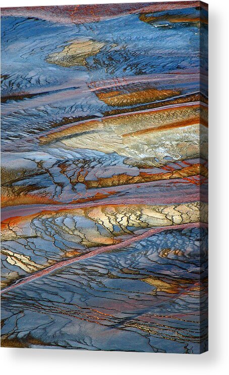 Grand Prismatic Acrylic Print featuring the photograph Grand Prismatic Runoff by Bruce Gourley