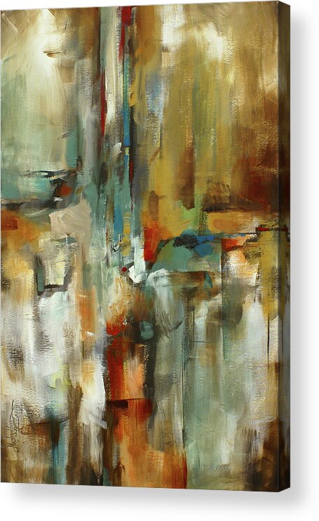 Geometric Acrylic Print featuring the painting Gravity by Michael Lang