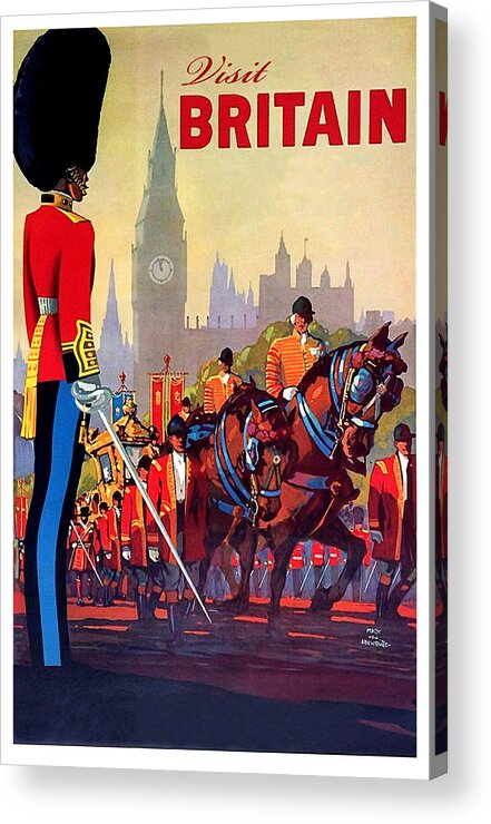 Great Britain Acrylic Print featuring the painting Great Britain, Royal Parade, travel poster by Long Shot