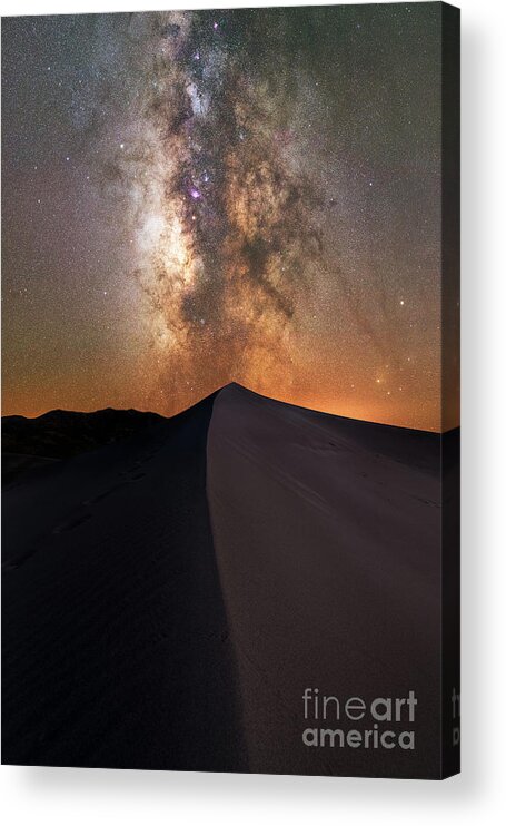 Great Sand Dunes Acrylic Print featuring the photograph Great Sand Dunes Milky Way by Michael Ver Sprill