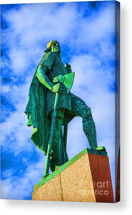 Iceland Lief Ericsson Acrylic Print featuring the photograph Green Leader by Rick Bragan