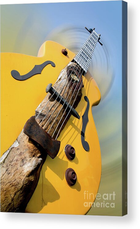 White Acrylic Print featuring the photograph Guitar Picking by Deborah Klubertanz