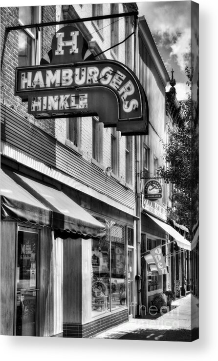 Mel Steinhauer Acrylic Print featuring the photograph Hamburgers In Indiana BW by Mel Steinhauer